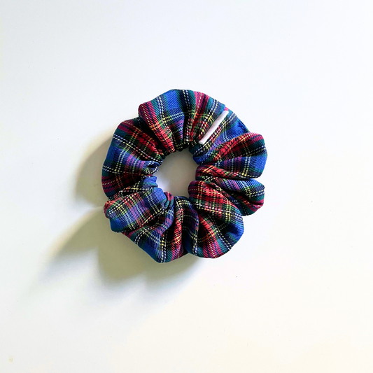 Blue Tartan Scrunchie